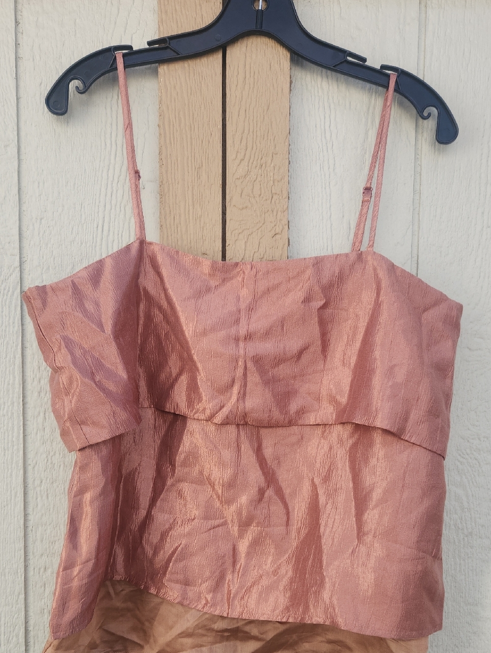 NEW Blue Tassel Anthropologie Metalllic Tank Small Luxe Boho Euro Artsy Soft Y2k
